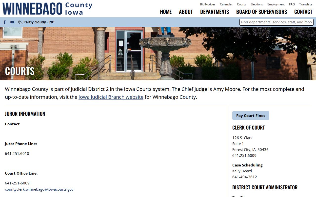 Winnebago County criminal court case office information