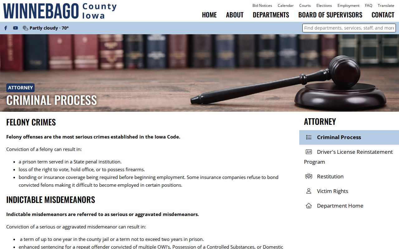 Winnebago County criminal court case process