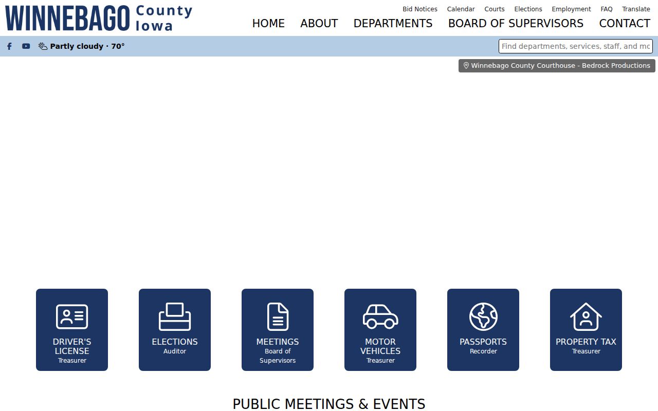 Official Winnebago County government homepage for local criminal record offices