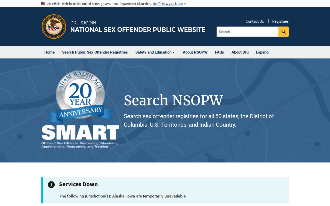 Winnebago County sex offender check through the national NSOPW search